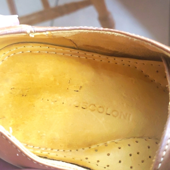 SANDRO MOSCOLONI Tan Leather Derby Dress Shoe - Picture 8 of 10